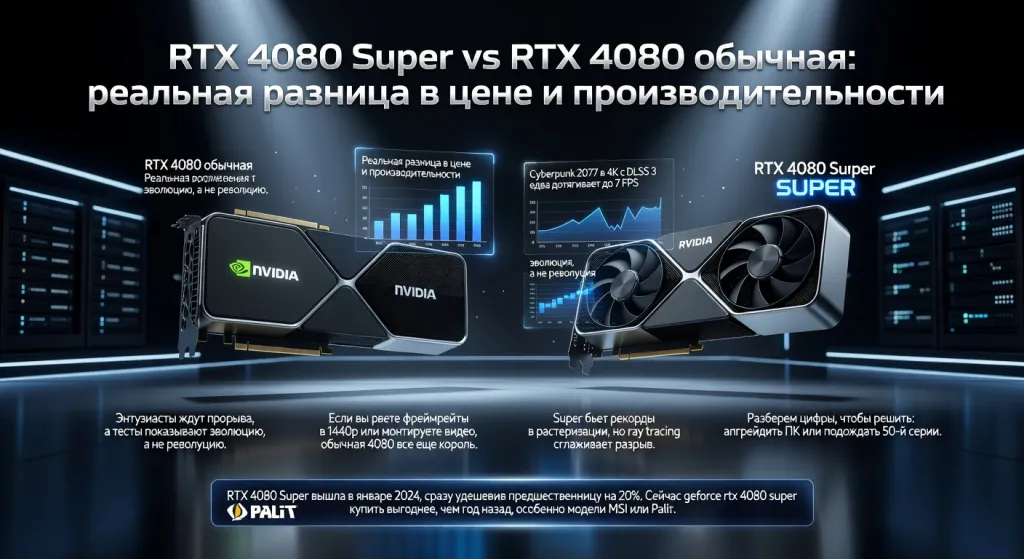 RTX 4080 Super vs RTX 4080 обычная: реальная разница в цене и производительности